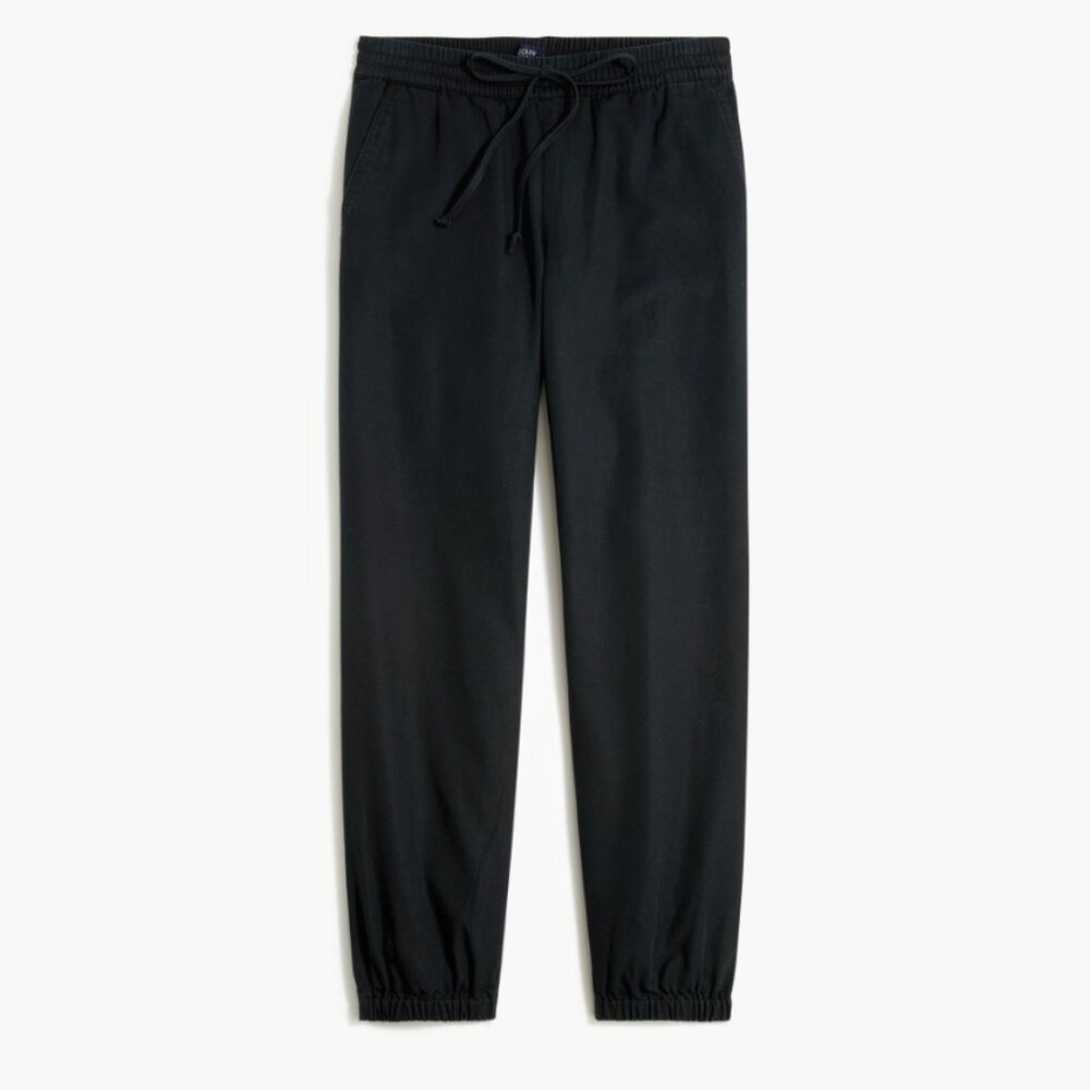 NWT J.Crew Lightweight jogger pants in cotton twill Black Size 12